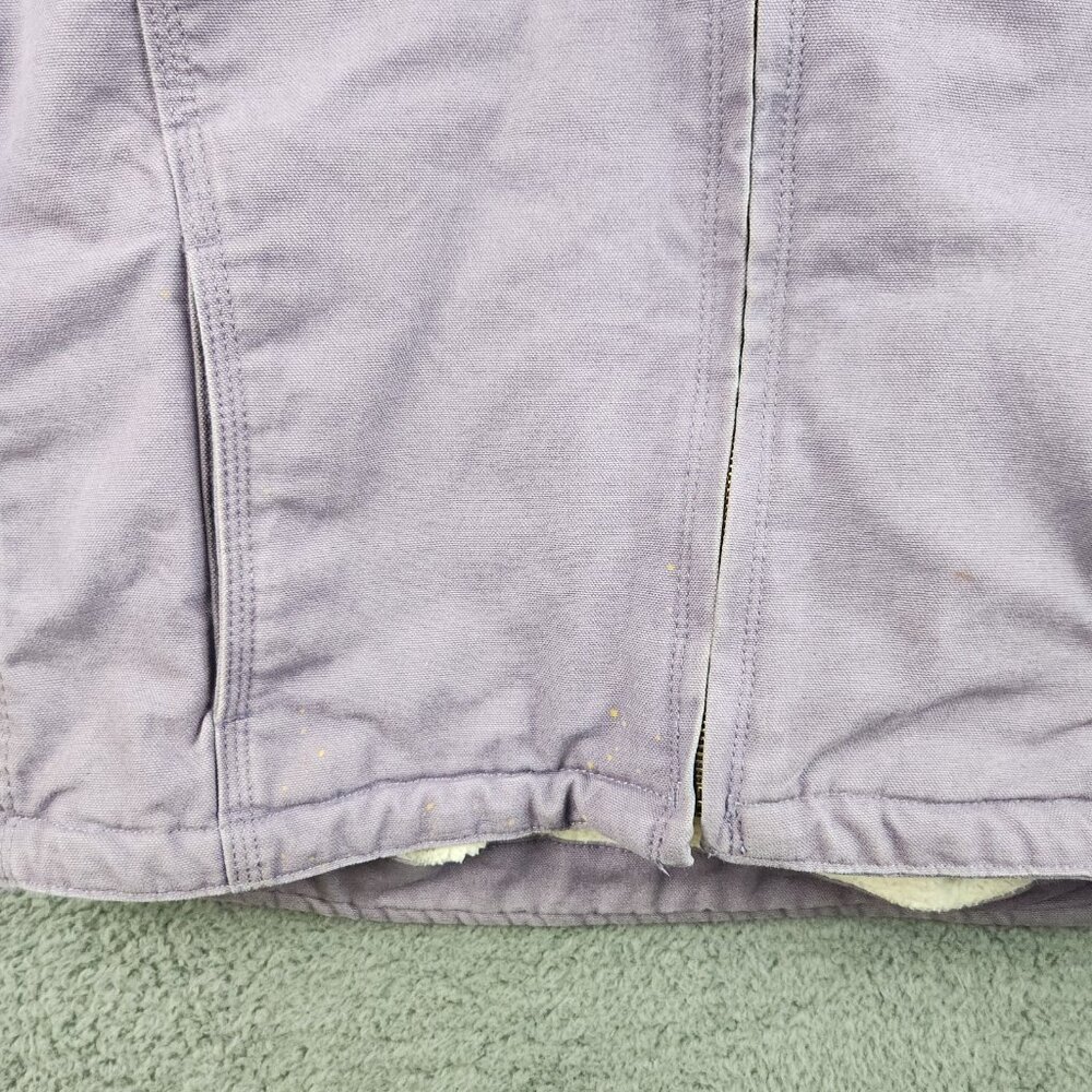 Canvas Sherpa Lined Jacket Youth Regular Large 14-18 Workwear Outdoors Hooded - Picture 10 of 13